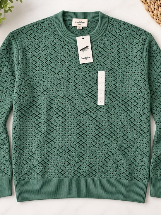 Goodfellow & Co Other - Goodfellow & Co Teal-Green Textured Crewneck Sweater